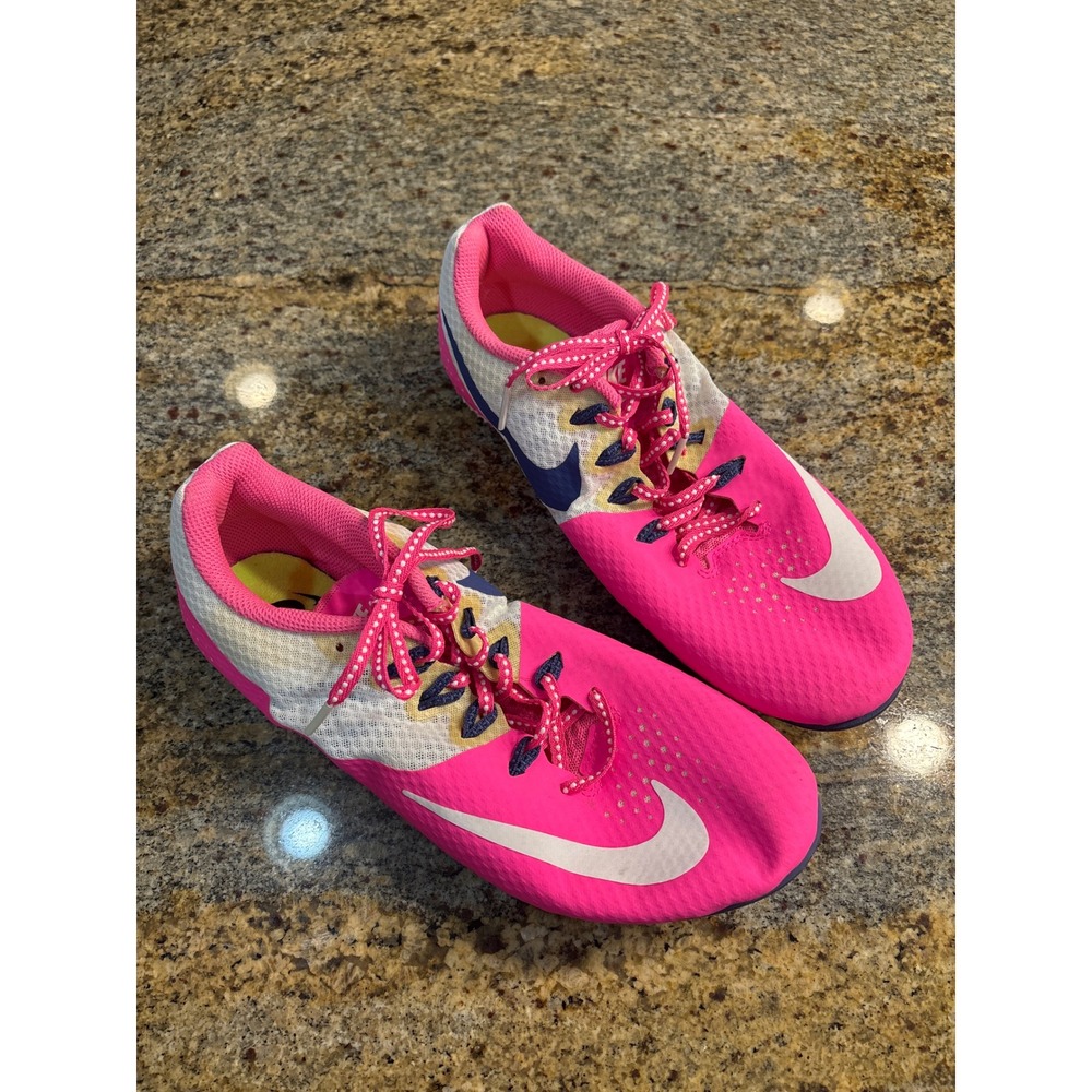 Nike Zoom Rival S 8 Track Spikes Pink White Racing Shoes 806558-615‎ Womens 10